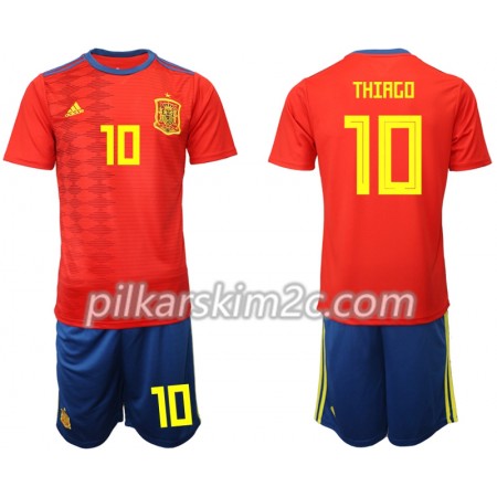 Koszulka Hiszpania THIAGO 10 Dziecięca Główna Koszulki Piłkarskie 2019 Krótki Rękaw